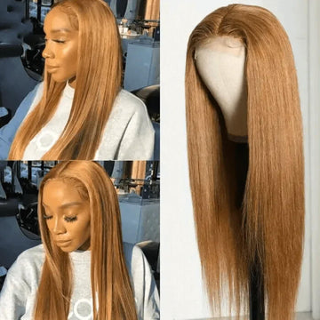 Pure #27 Honey Blonde Straight Colored 13x4/13x6 HD Lace Frontal Wigs and 5x5 Lace Closure Wigs