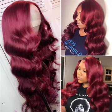 99J Burgundy Wig 5x5 HD Lace Closure Wigs Pre Plucked Human Hair Wigs Natural Hairline