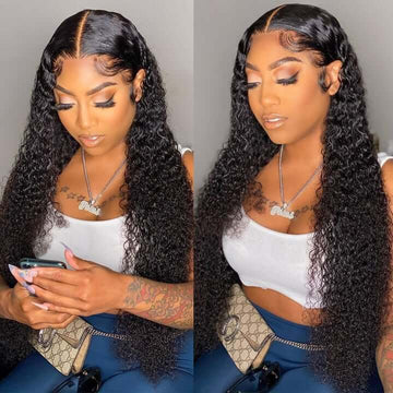 13*6 HD Transparent Curly Lace Front Human Hair Wigs Pre-Plucked