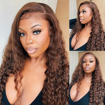 #4 Brown Wigs 13*6 HD Lace Front Wigs Straight/Body Wave Pre-Colored Human Hair Wigs