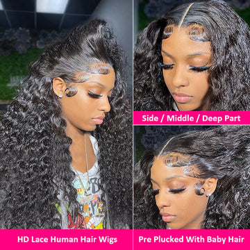 Water Wave HD Lace Wigs 13x4 13x6 Transparent Lace Frontal Wig Brazilian Human Hair Wigs