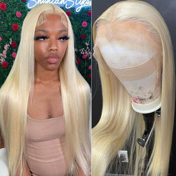 613 Blonde Straight Lace Front Wigs Pre Plucked HD Lace Human Hair Wigs For Women