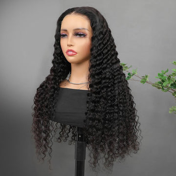 Deep Wave 13x4 Pre Cut Lace Frontal Wigs For Women No Glue Wear And Go Glueless Wigs