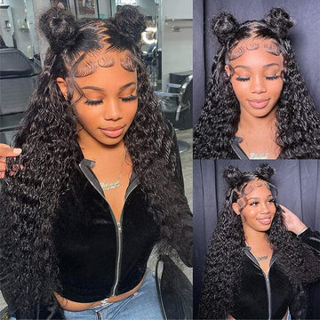 Water Wave 360 Lace Frontal Wig Pre Plucked Virgin Human Hair Wigs with HD Lace