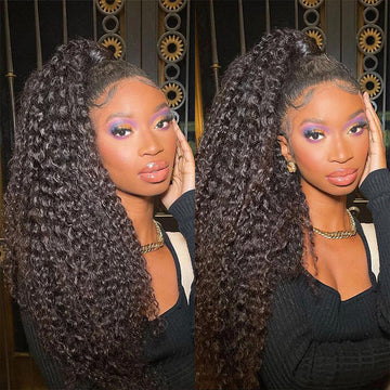 360 HD Lace Frontal Wigs Brazilian Human Hair Jerry Curly Wig For Ponytail Hairstyles