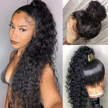 Water Wave 360 Lace Frontal Wig Pre Plucked Virgin Human Hair Wigs with HD Lace
