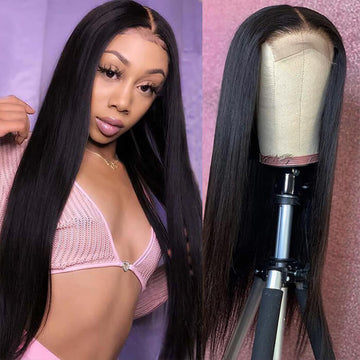 5x5 HD Invisible Lace Closure Wigs Straight Hair Glueless Human Hair Wigs For Women
