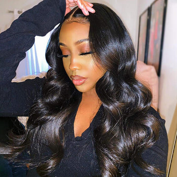 Bouncy Body Wave 100% Human Hair Wig Pre Plucked 4x4 HD Lace Closure Wig and 13x5x1 T part Lace Wig
