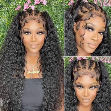 Glueless Water Wave 13*6 HD Lace Frontal Wig Clear Lace Clean Hairline Skin Melt Human Hair Lace Wig