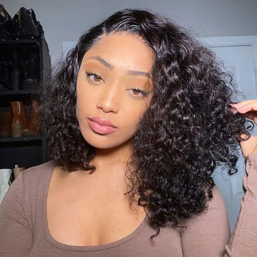 Water Wave Bob Wig Human Hair Pre Plucked Glueless Lace Front Wig 100% Virgin Human Hair Wigs